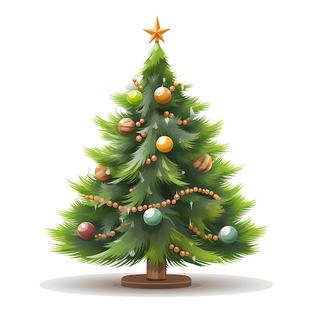 Foto decorazioni in stile clip art per albero di natale e scatole regalo buon natale e felice anno nuovo