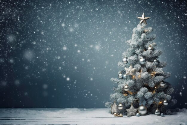 Foto albero di natale e spazio per la copia