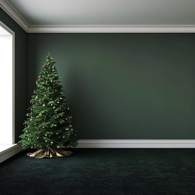 Christmas Tree in a Cozy Room AI Generated