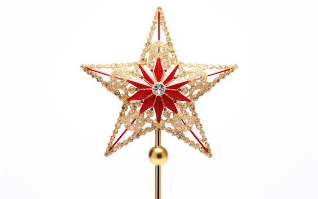 색 또는 은 표면 PNG 투명한 배경에 Christmas Tree Dazzling Star Topper