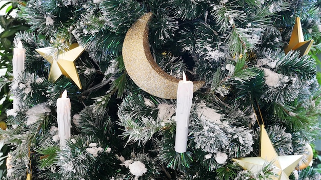 Christmas Tree Decorated with Stars