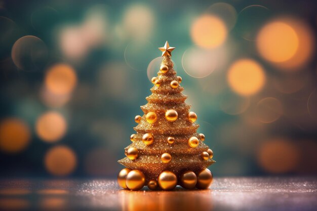 Christmas tree and decoration bokeh background Generative AI