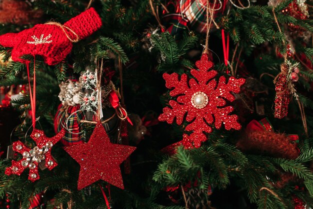 Christmas tree decoration closeup