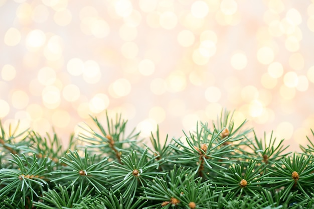 Christmas tree decorations on a bokeh background