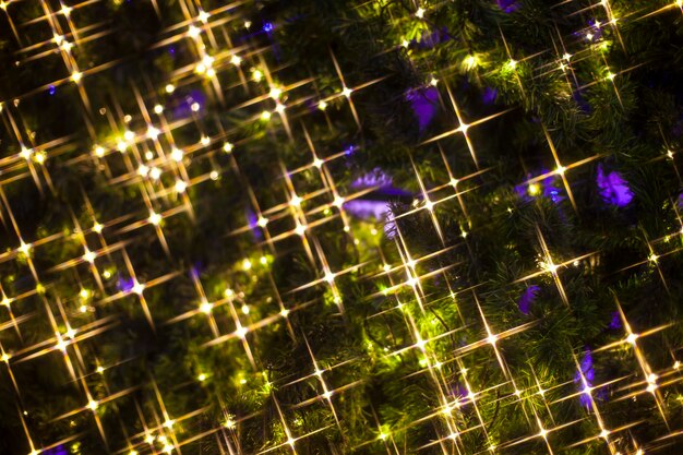 Christmas Tree decorations lit background