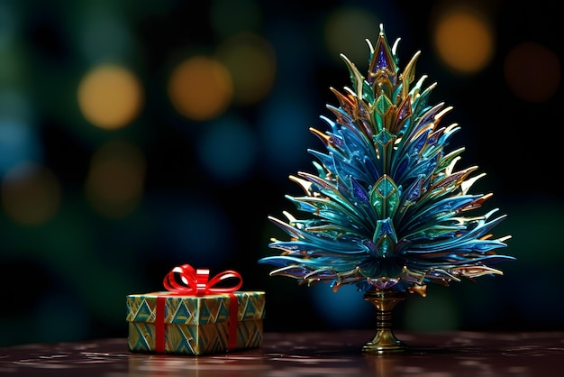 Фото Декорации рождественской елки санта-клаус с подарками снежный человек в снегу рождественские подарочные коробки