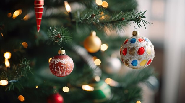 Рождественская елка, украшенная праздничными украшениями