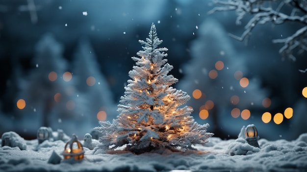 Christmas tree in the forest