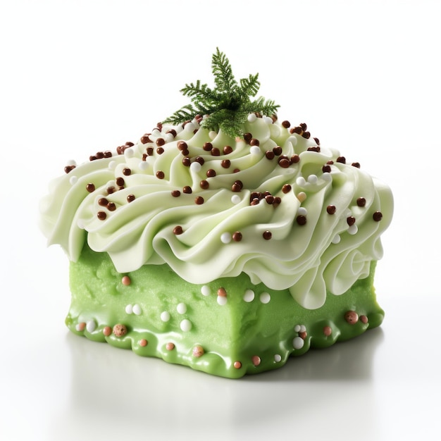 Christmas Tree Fudge With Green Frosting And Sprinkles