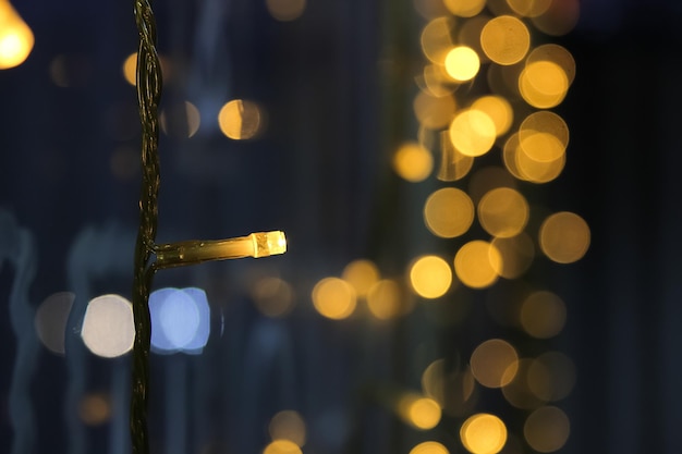 Photo christmas tree garland bokeh