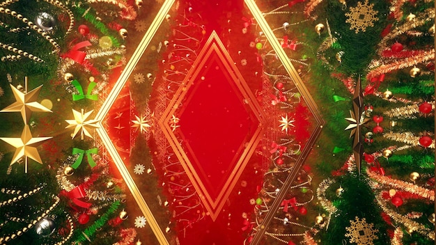 축제와 크리스마스 장면에서 광고하기 위한 개츠비 스타일 배경의 크리스마스 트리.