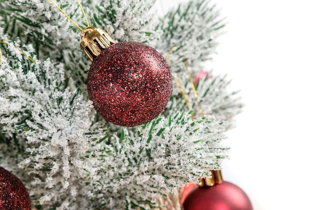 Christmas tree gift boxes with toys on a white background