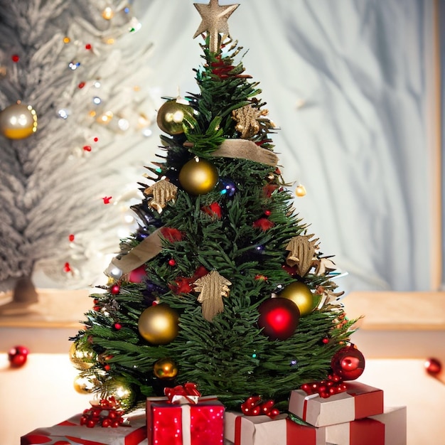 christmas tree and gifts