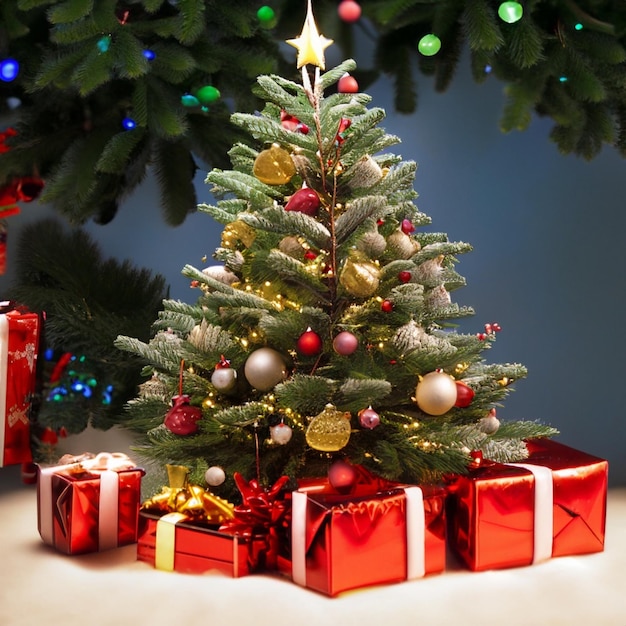 christmas tree and gifts