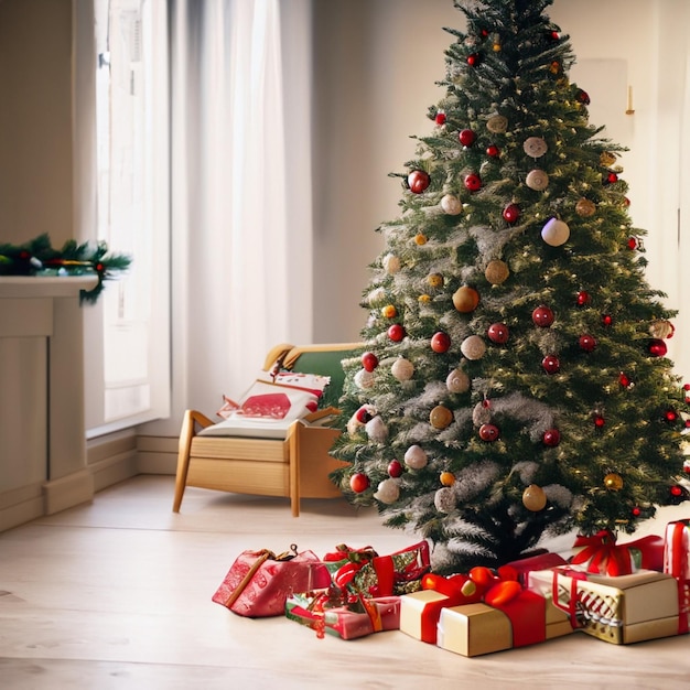 christmas tree and gifts