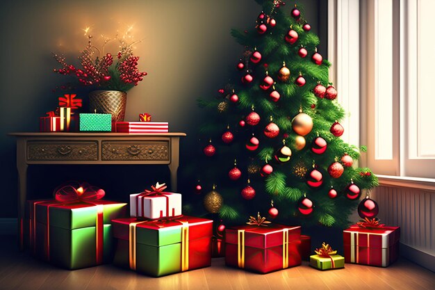 Christmas Tree and Gifts