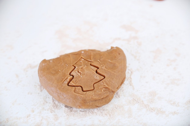 Christmas tree ginger cookies making