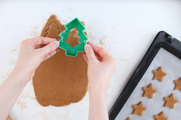 Christmas tree ginger cookies