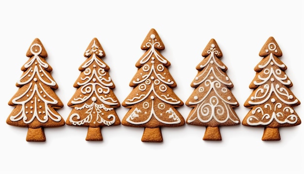 Christmas tree Gingerbread cookies in a decorative arts style