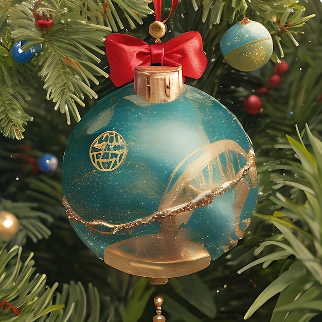 Christmas tree globe ornament AI generated Image