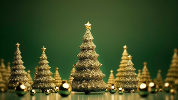 Christmas Tree Gold Generative AI