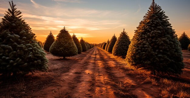 Photo christmas tree growing in a nursery near the forest trees for the holiday closeup shot ai generated image