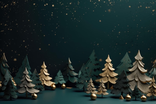 Christmas tree for holiday background Generative AI