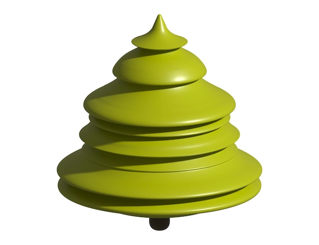 Christmas tree holiday decoration 3D rendering abstract fir for new year celebration