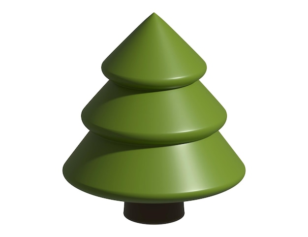 Christmas tree holiday decoration 3D rendering abstract fir for new year celebration