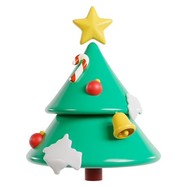 Christmas tree icon 3d illustration