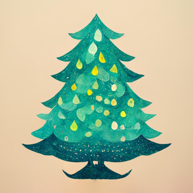 christmas tree illustration on paper