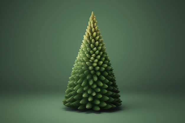 christmas tree isolated in green background