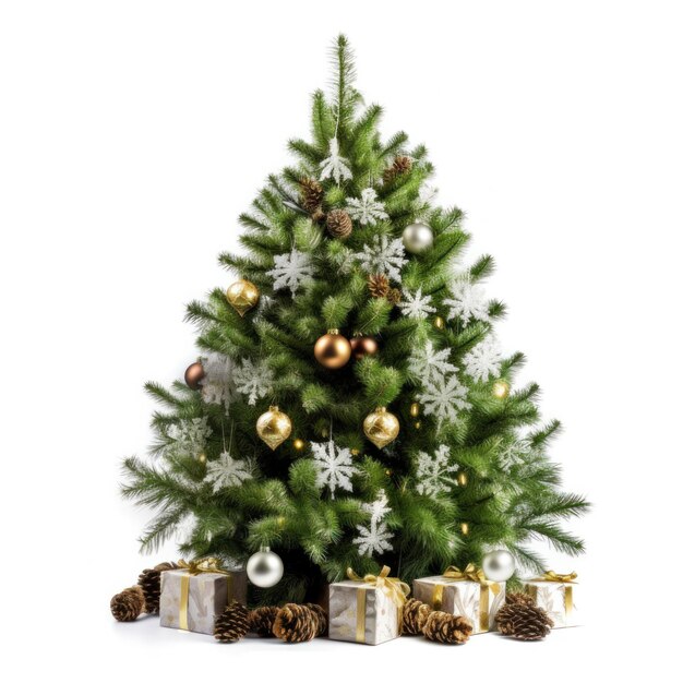 Christmas tree isolated Illustration AI GenerativexD