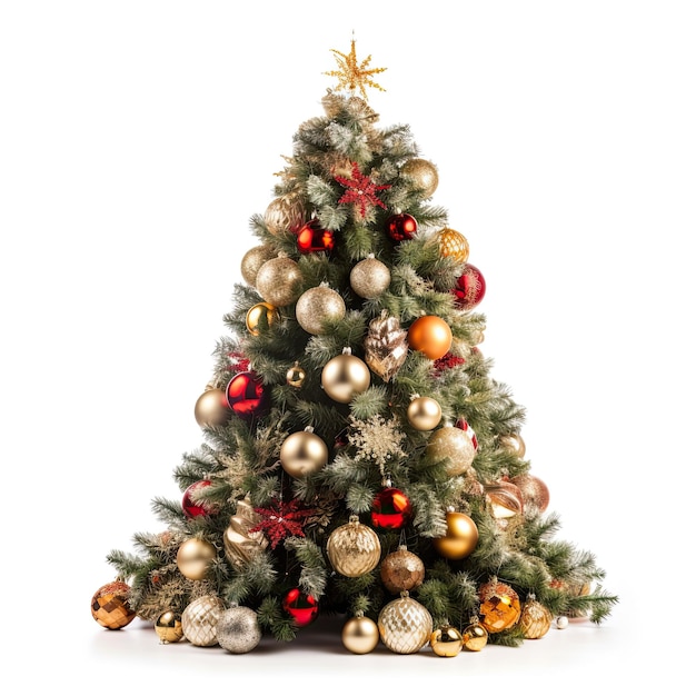 Christmas tree isolated on white background Generative AI