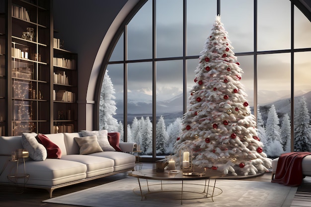 christmas tree in a living room