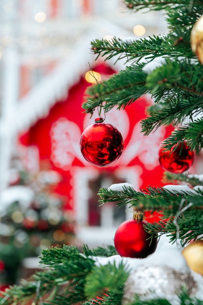 Christmas tree and market in Moscow