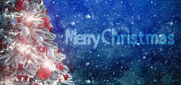 Christmas tree, merry Christmas and happy festivities concept