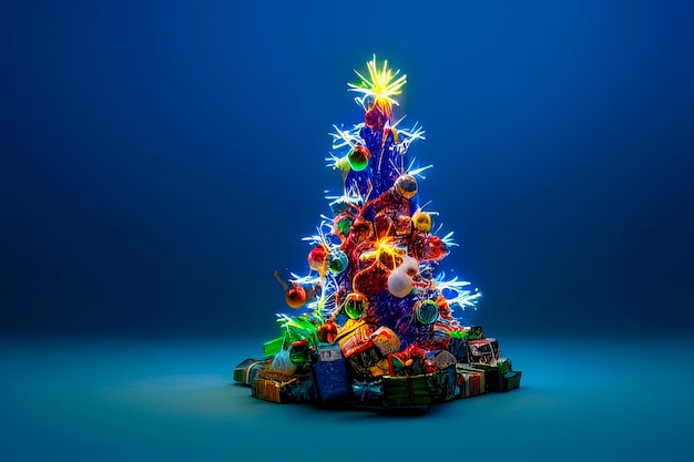 Рождественская елка мультипликатор стиль иллюстрации для книг открытки и флаеры Мэри Рождество