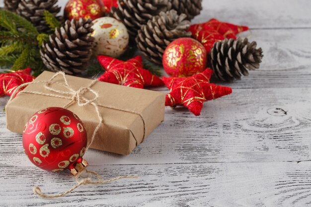 Christmas tree on a old wooden table