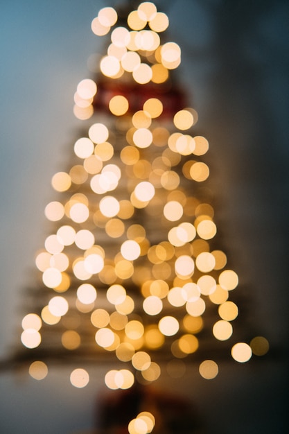 Christmas tree out of focus.