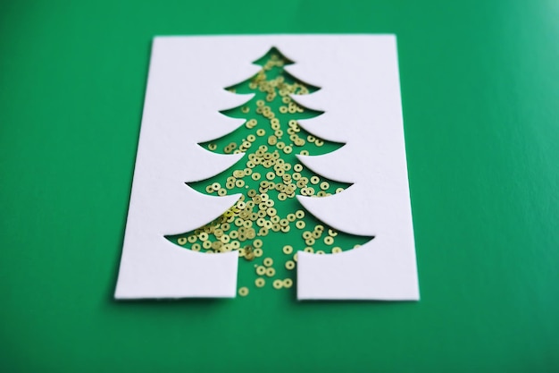 Christmas tree paper cutting design papercraft card