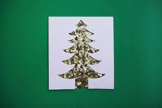 Christmas tree paper cutting design papercraft card