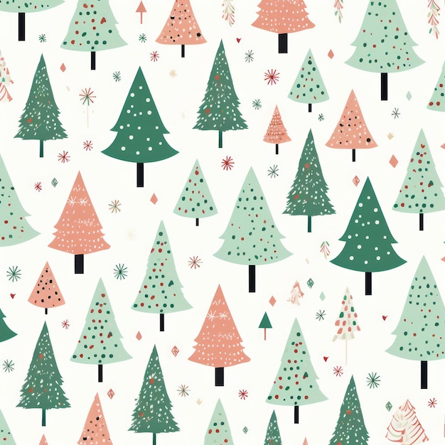 Photo christmas tree pattern gleaming on a white background