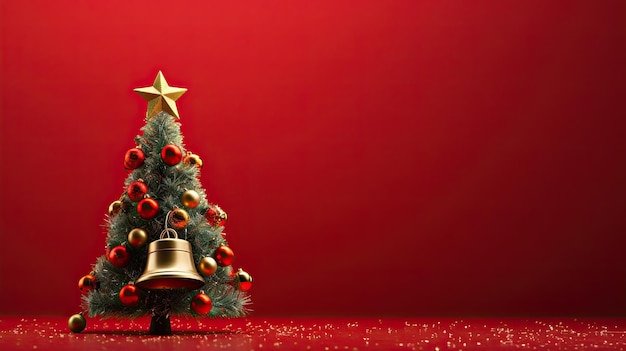 Christmas Tree and Red Gift Box Background