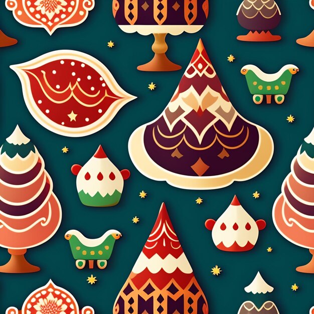 christmas tree seamless patten