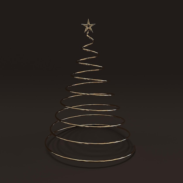 クリスマスツリーサインアイコン3Dレンダリング