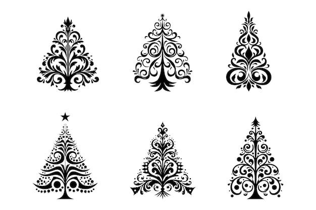 Christmas tree silhouette png vector