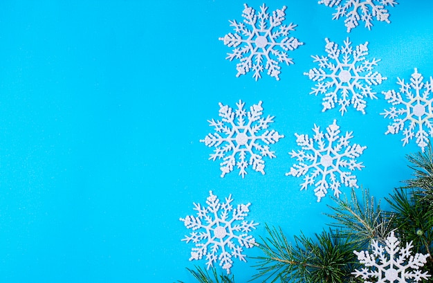 Christmas tree and snowflakes