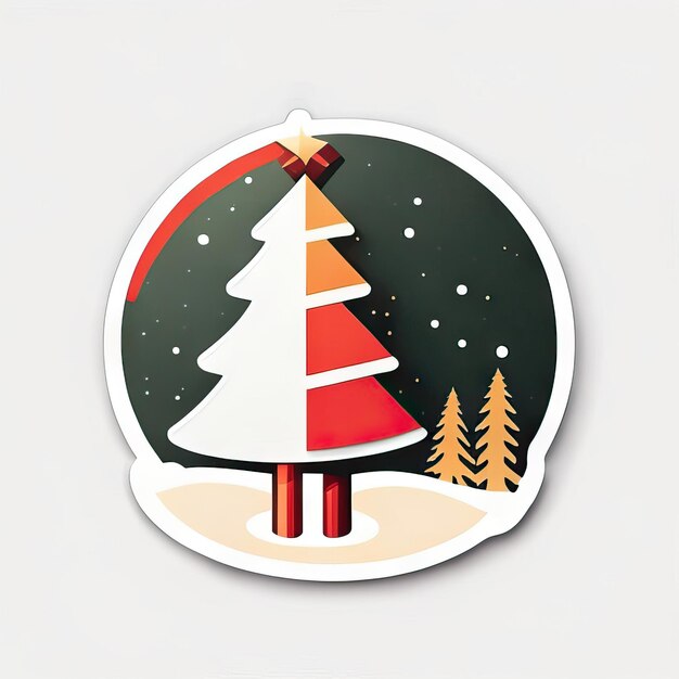 Photo christmas tree sticker