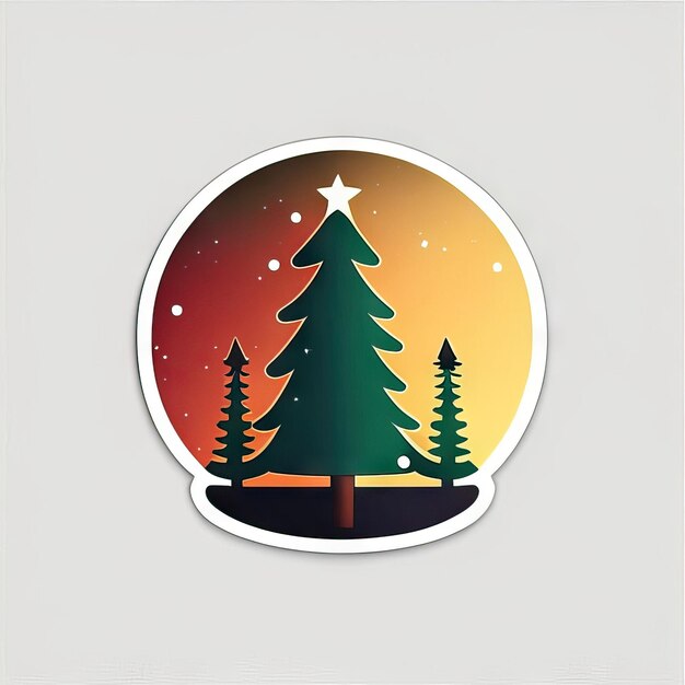 Photo christmas tree sticker